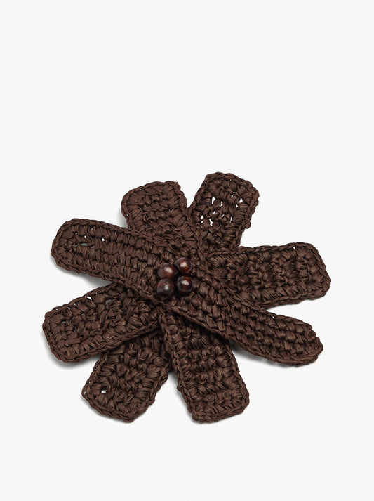 Brooch With Paper Straw Flower
