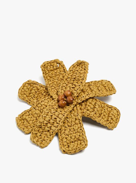 Brooch With Paper Straw Flower