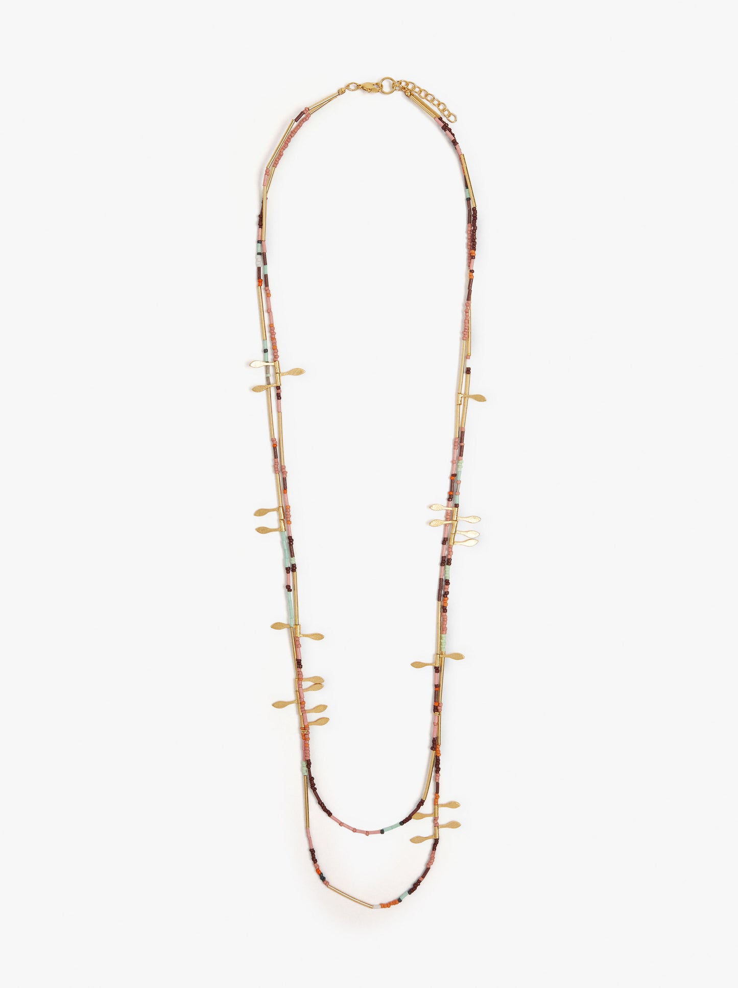 Double Segmented Necklace With Beads
