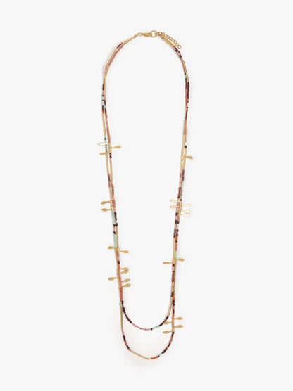 Double Segmented Necklace With Beads