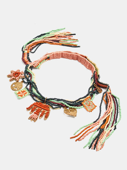 Beaded Multi-Collar With Pendants