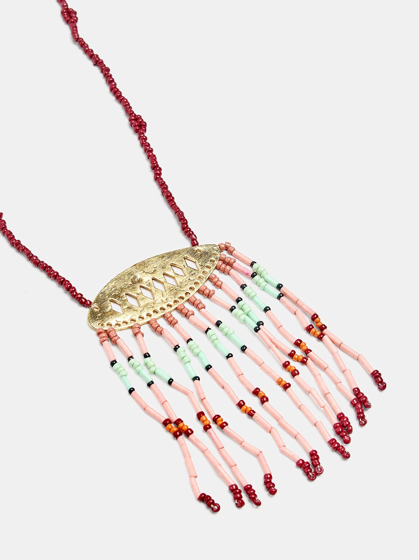Two-Strand Necklace With Beads And Pendant