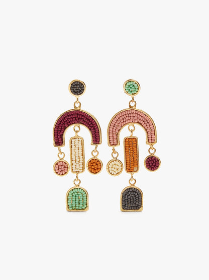 Asymmetric Earrings With Beads