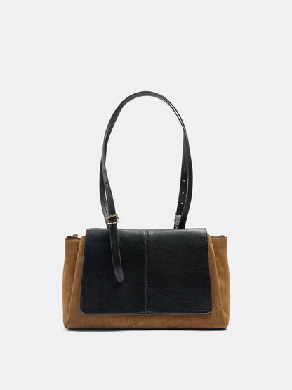 Leather-Effect Tote Bag With Double Flaps