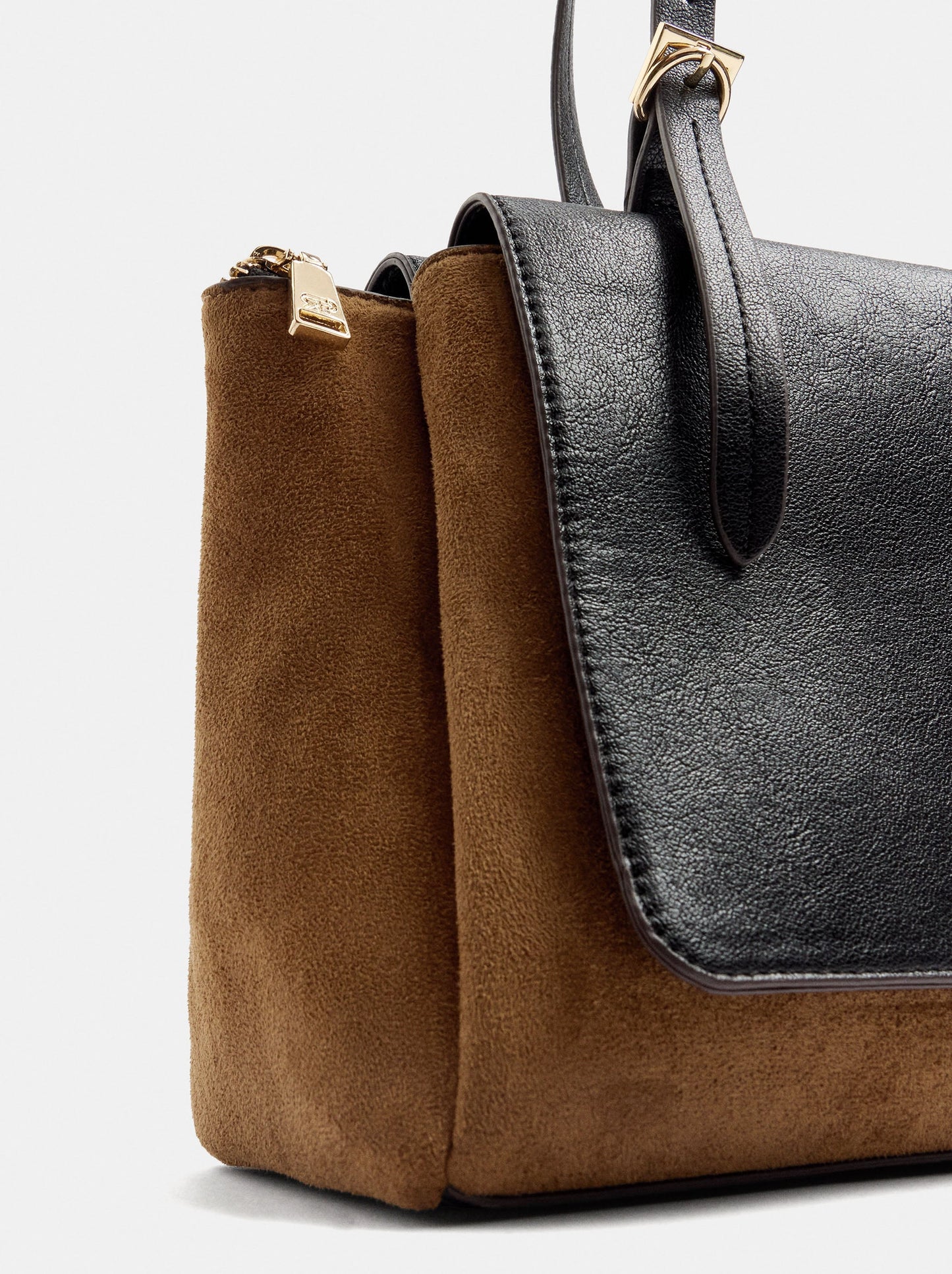 Leather-Effect Tote Bag With Double Flaps