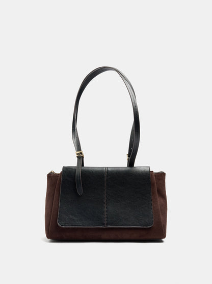 Leather-Effect Tote Bag With Double Flaps