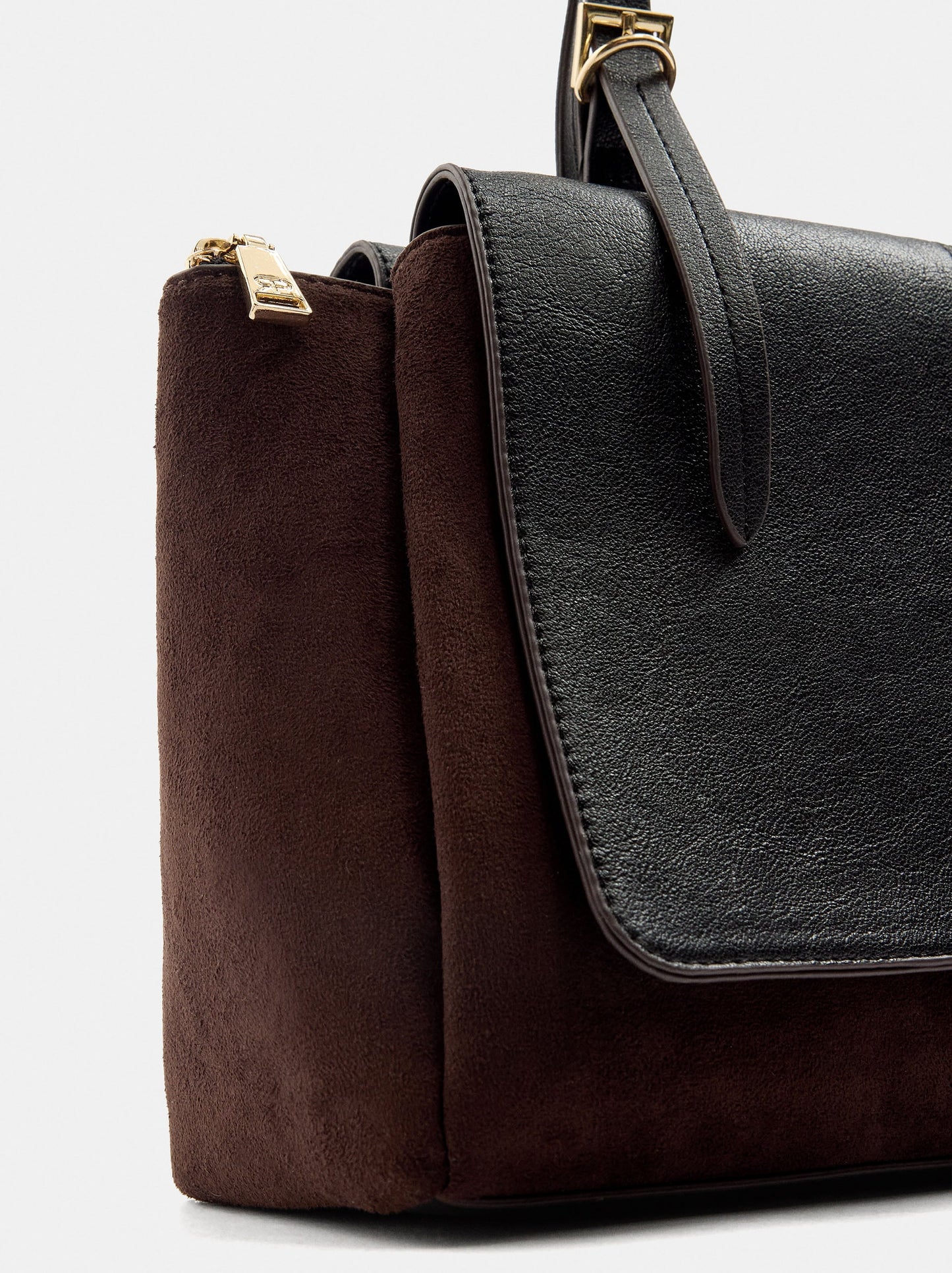 Leather-Effect Tote Bag With Double Flaps