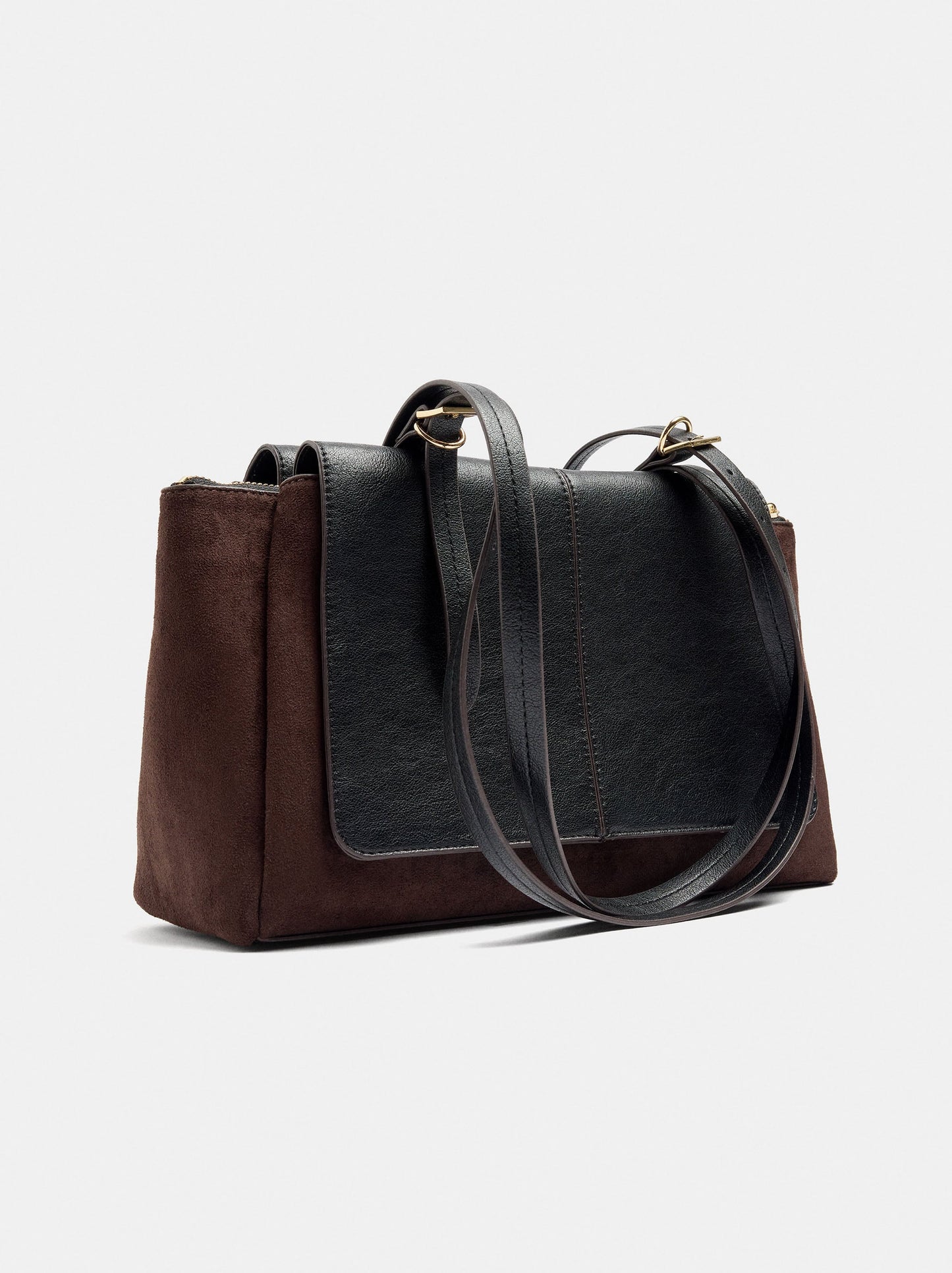 Leather-Effect Tote Bag With Double Flaps