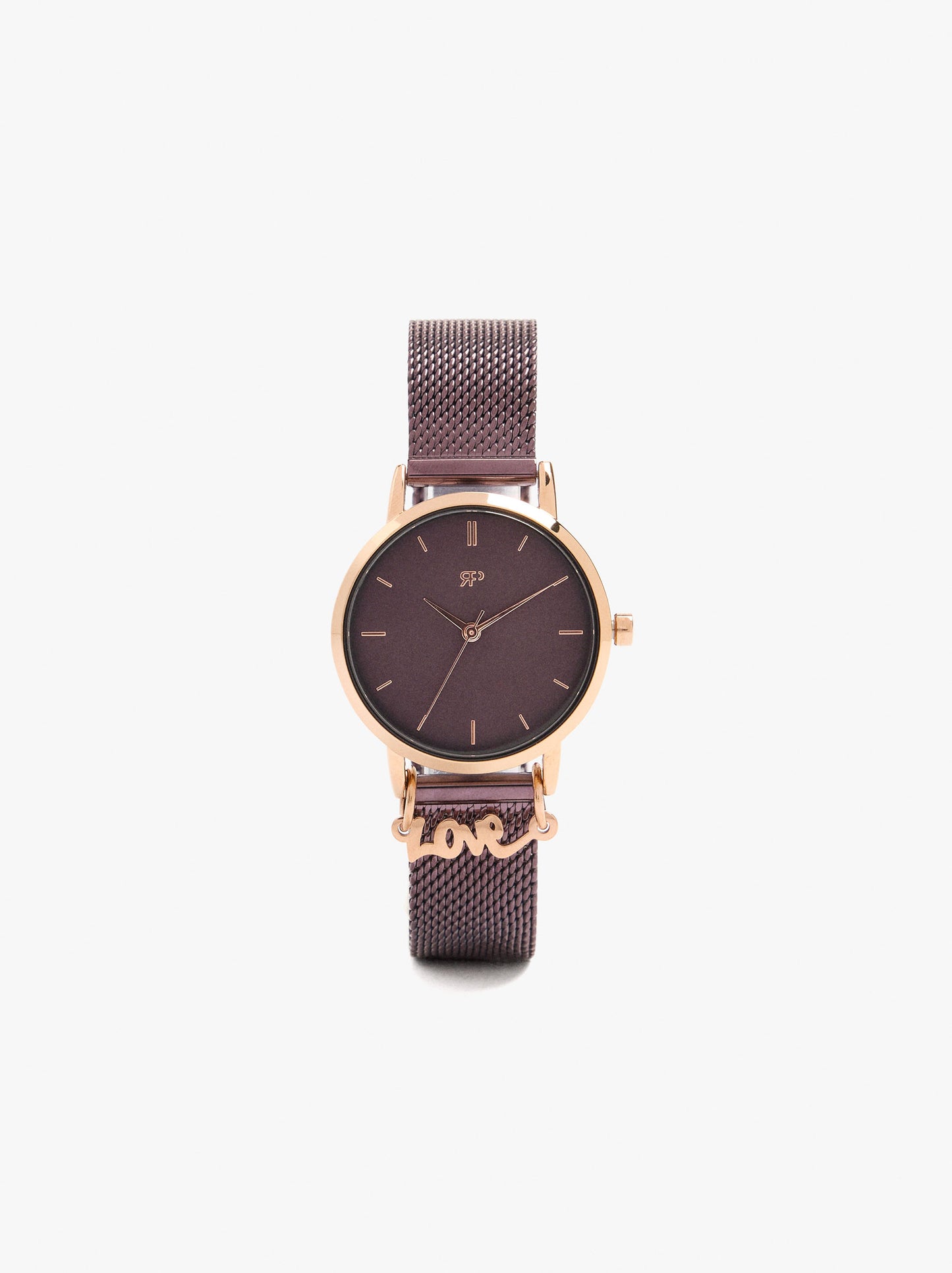 Watch With Steel Mesh Strap And Charm