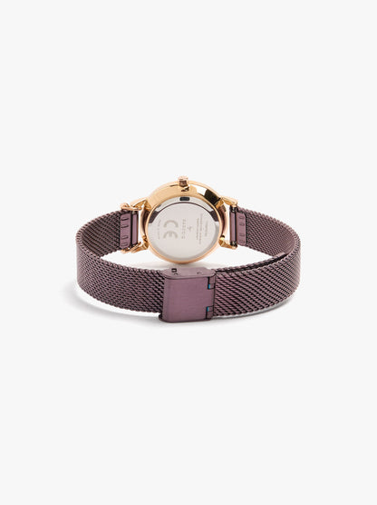 Watch With Steel Mesh Strap And Charm