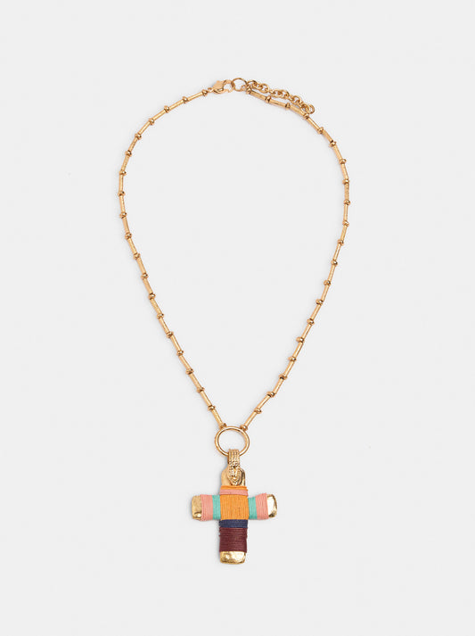 Short Necklace With Cross Pendant