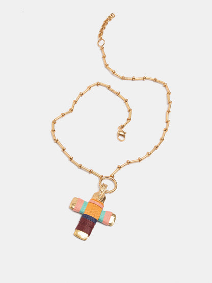 Short Necklace With Cross Pendant
