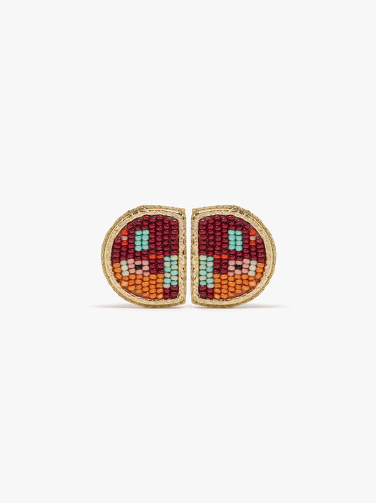 Semicircle Earrings With Beads