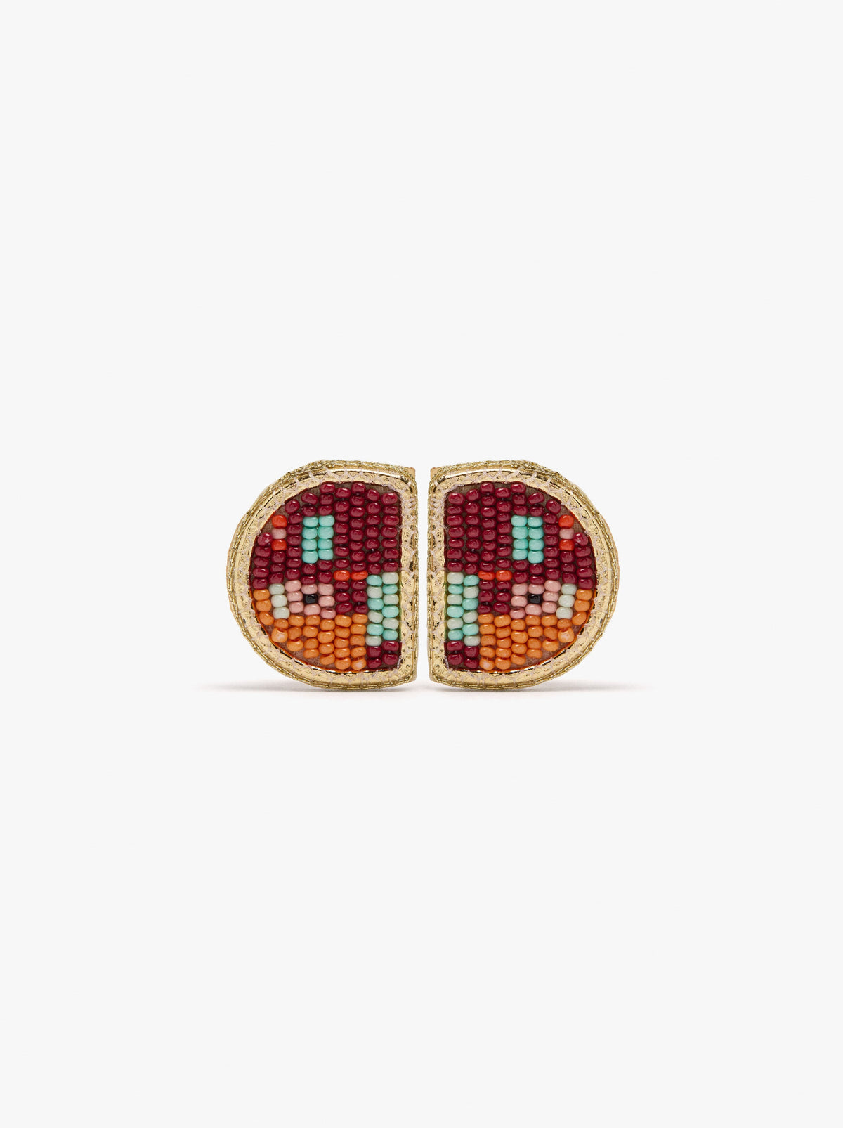 Semicircle Earrings With Beads
