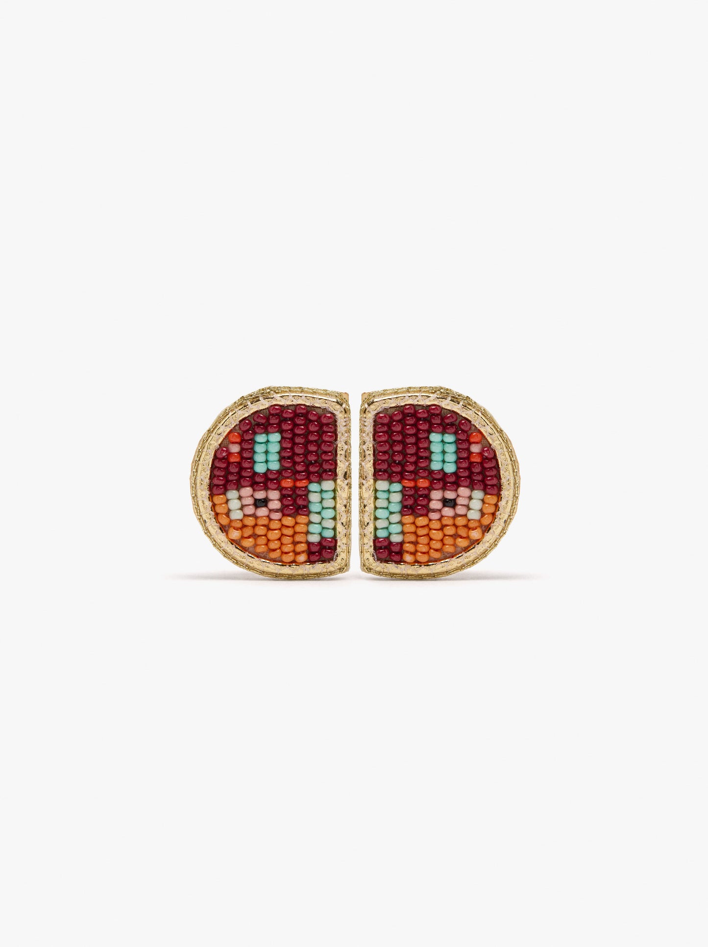 Semicircle Earrings With Beads