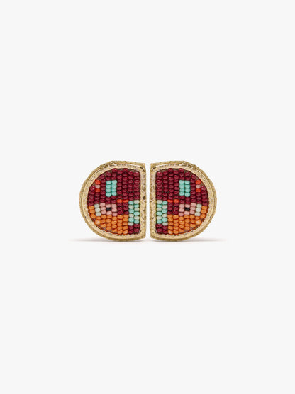 Semicircle Earrings With Beads