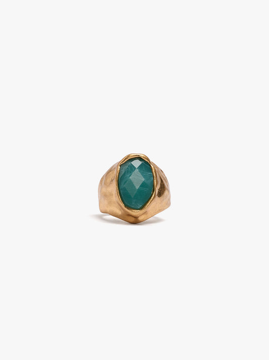 Irregular Ring With Stone Effect