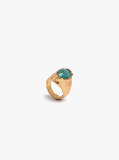 Irregular Ring With Stone Effect