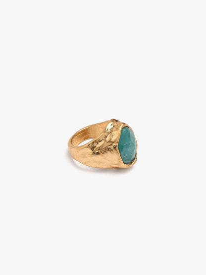 Irregular Ring With Stone Effect