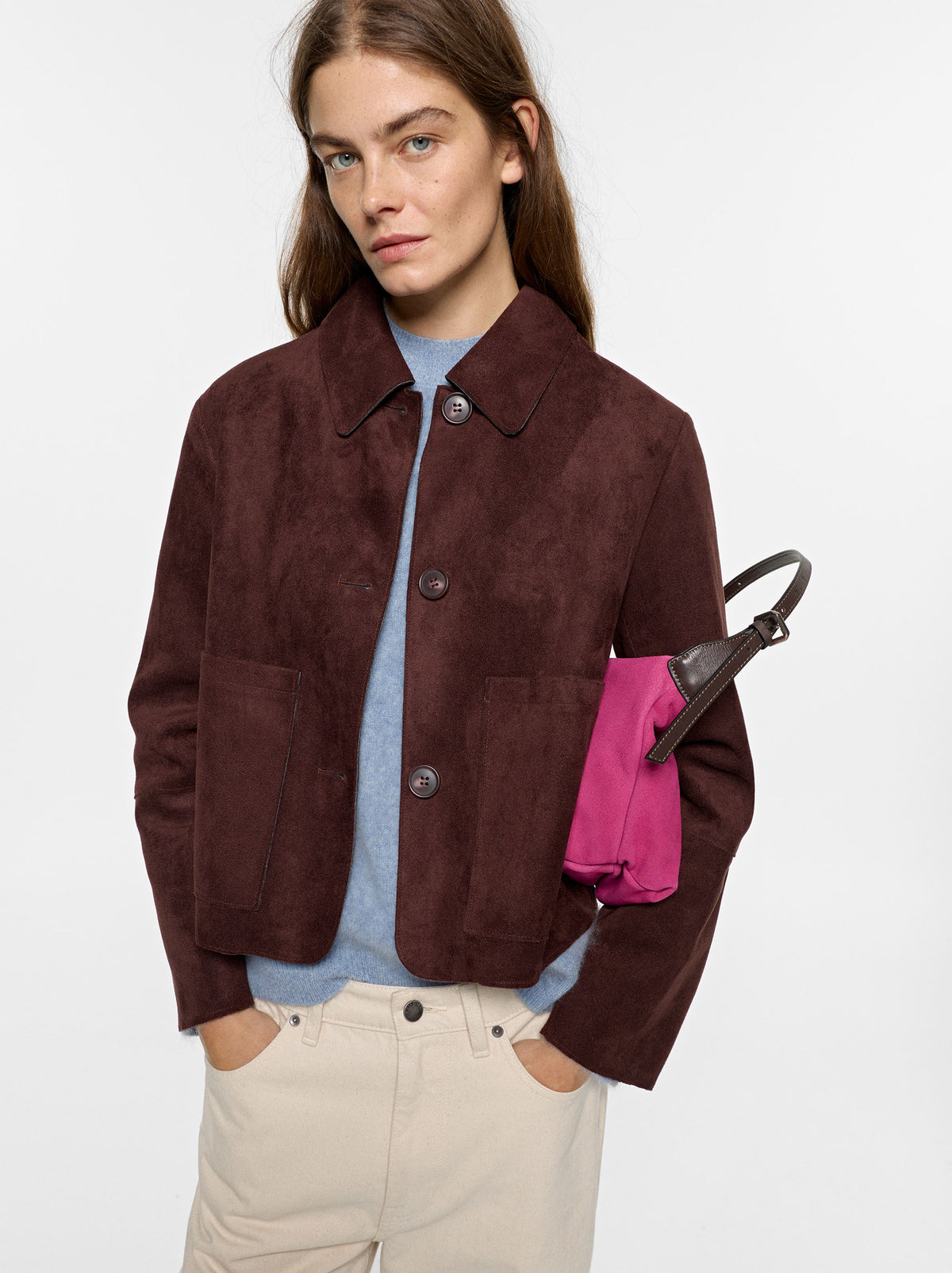 Leather-Effect Jacket With Patch Pockets