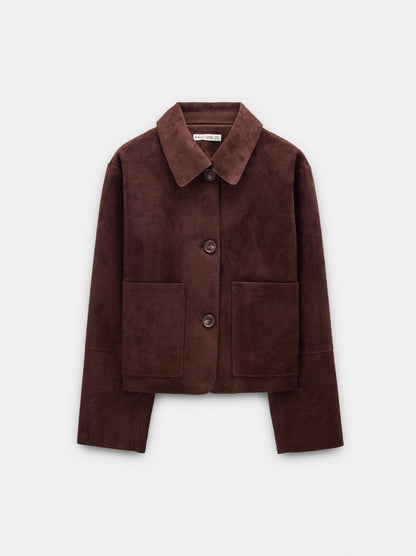 Leather-Effect Jacket With Patch Pockets