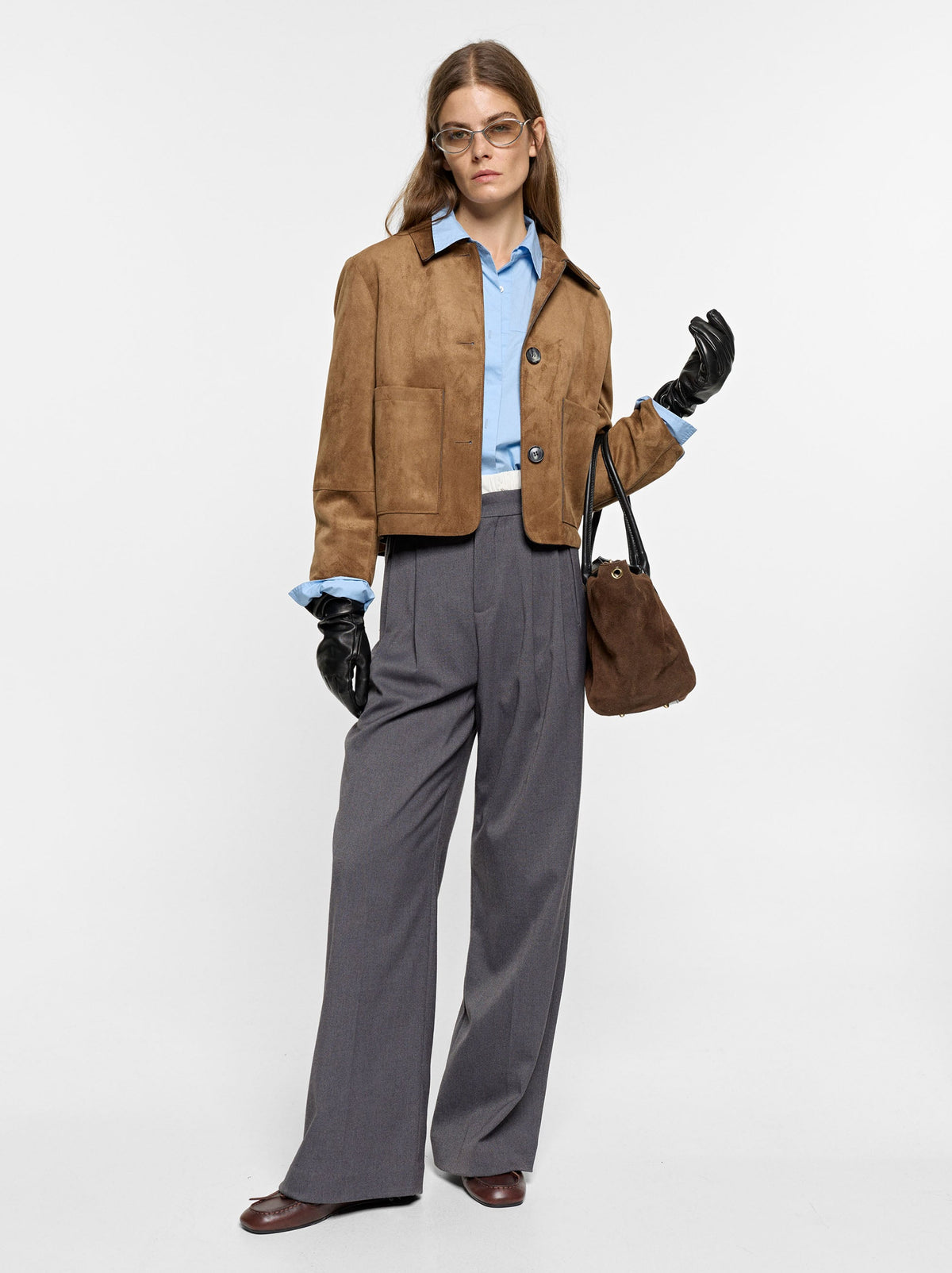 Leather-Effect Jacket With Patch Pockets