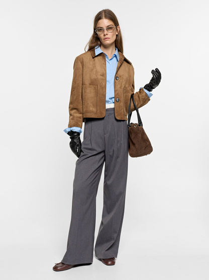 Leather-Effect Jacket With Patch Pockets