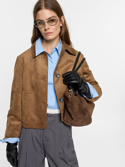 Leather-Effect Jacket With Patch Pockets