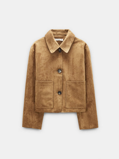Leather-Effect Jacket With Patch Pockets