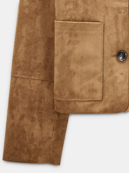 Leather-Effect Jacket With Patch Pockets