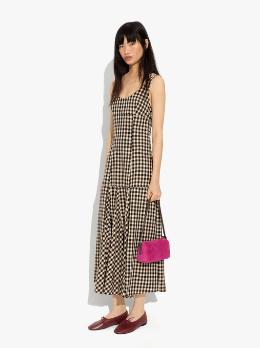 Vichy Check Midi Dress