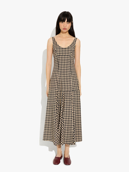Vichy Check Midi Dress
