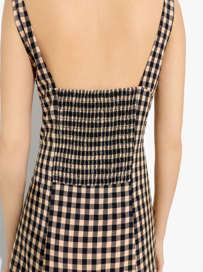 Vichy Check Midi Dress