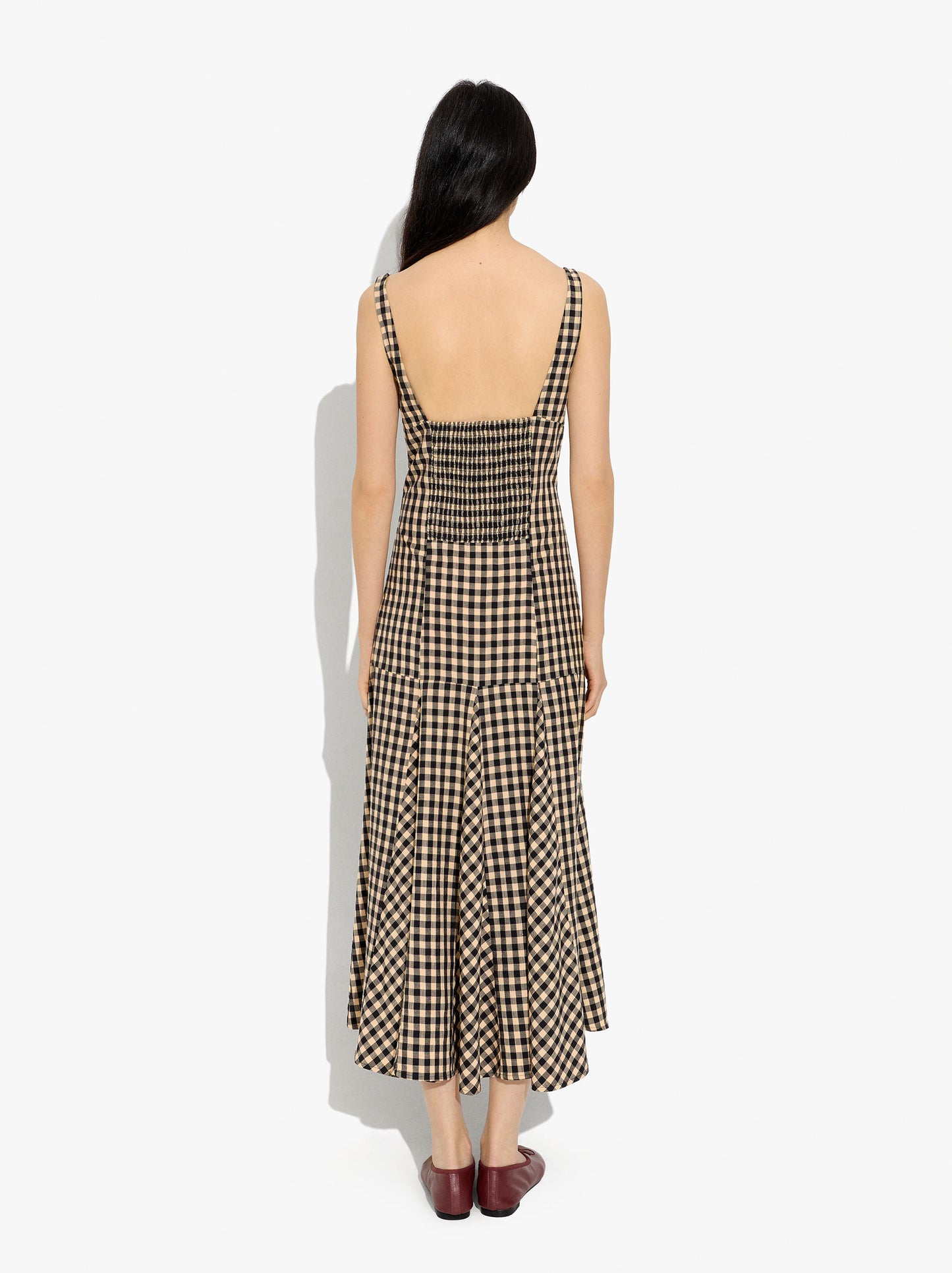 Vichy Check Midi Dress