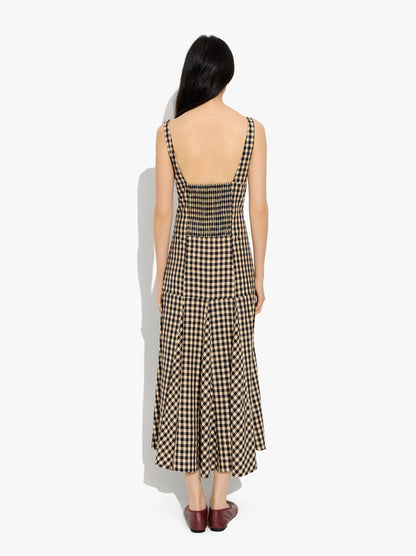 Vichy Check Midi Dress