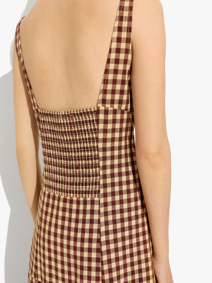 Vichy Check Midi Dress