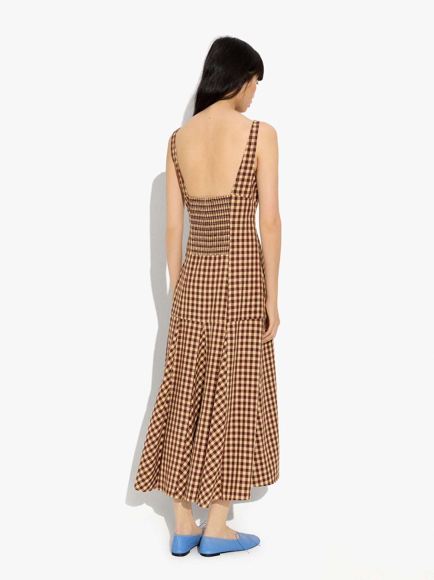 Vichy Check Midi Dress