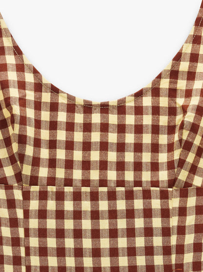 Vichy Check Midi Dress