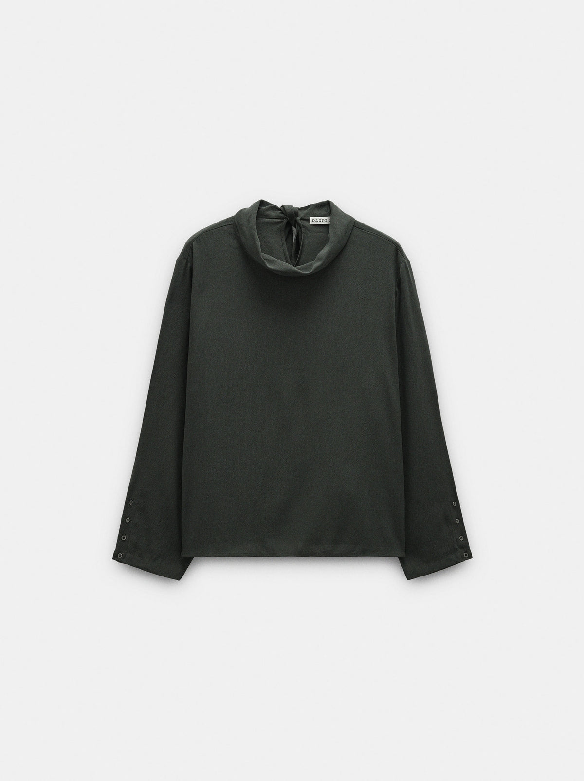 Plain Blouse With High Neck