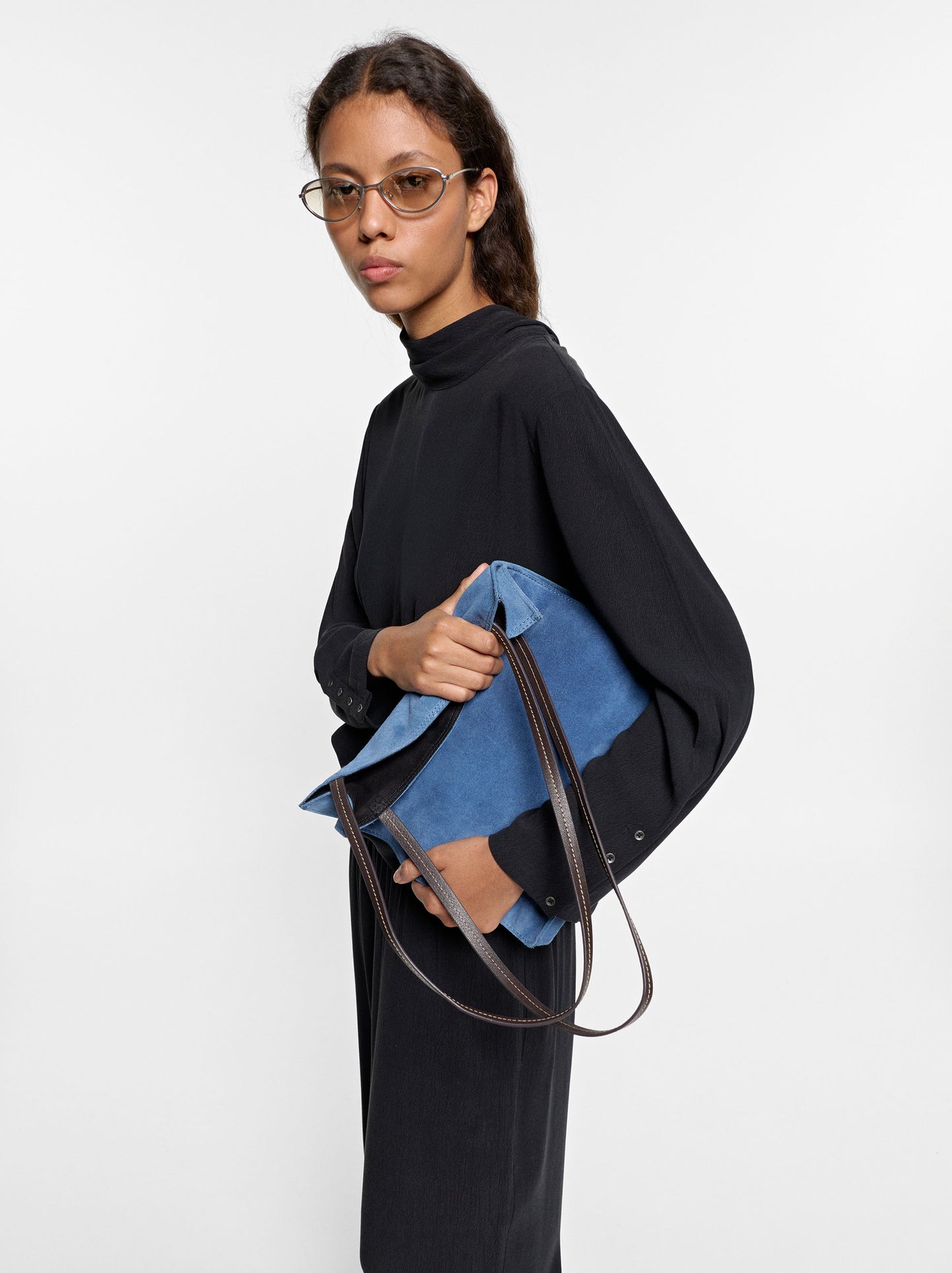 Plain Blouse With High Neck