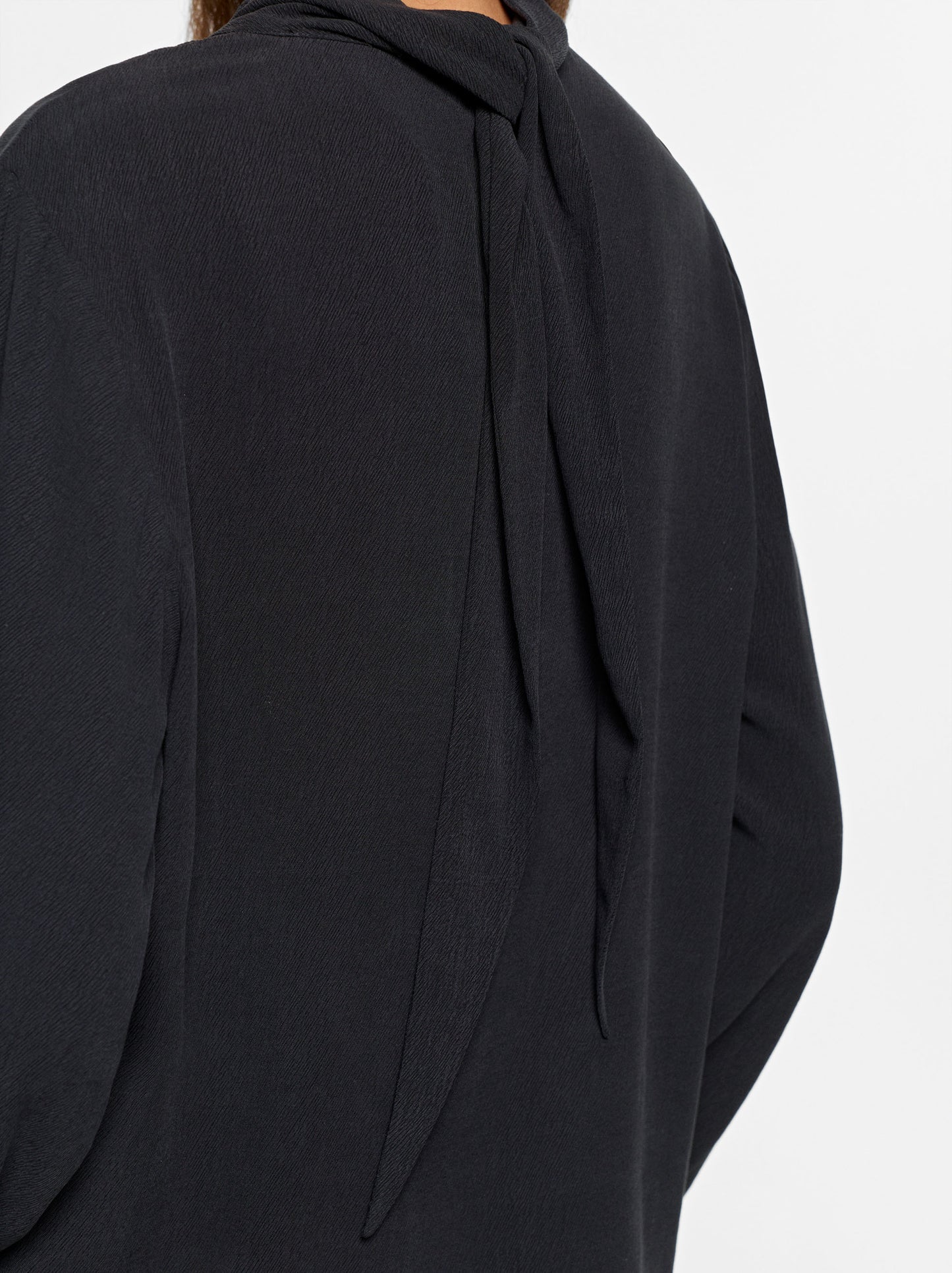 Plain Blouse With High Neck