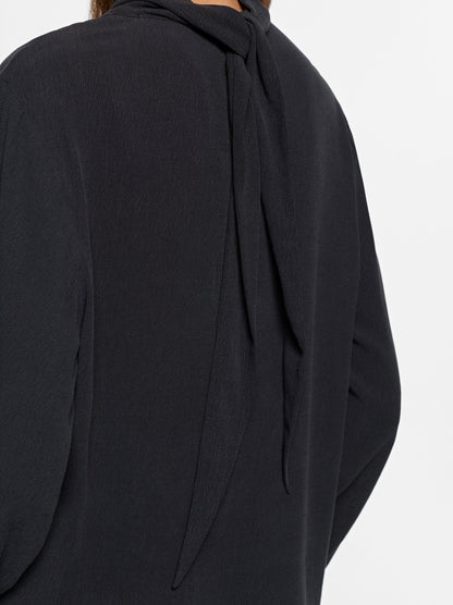 Plain Blouse With High Neck