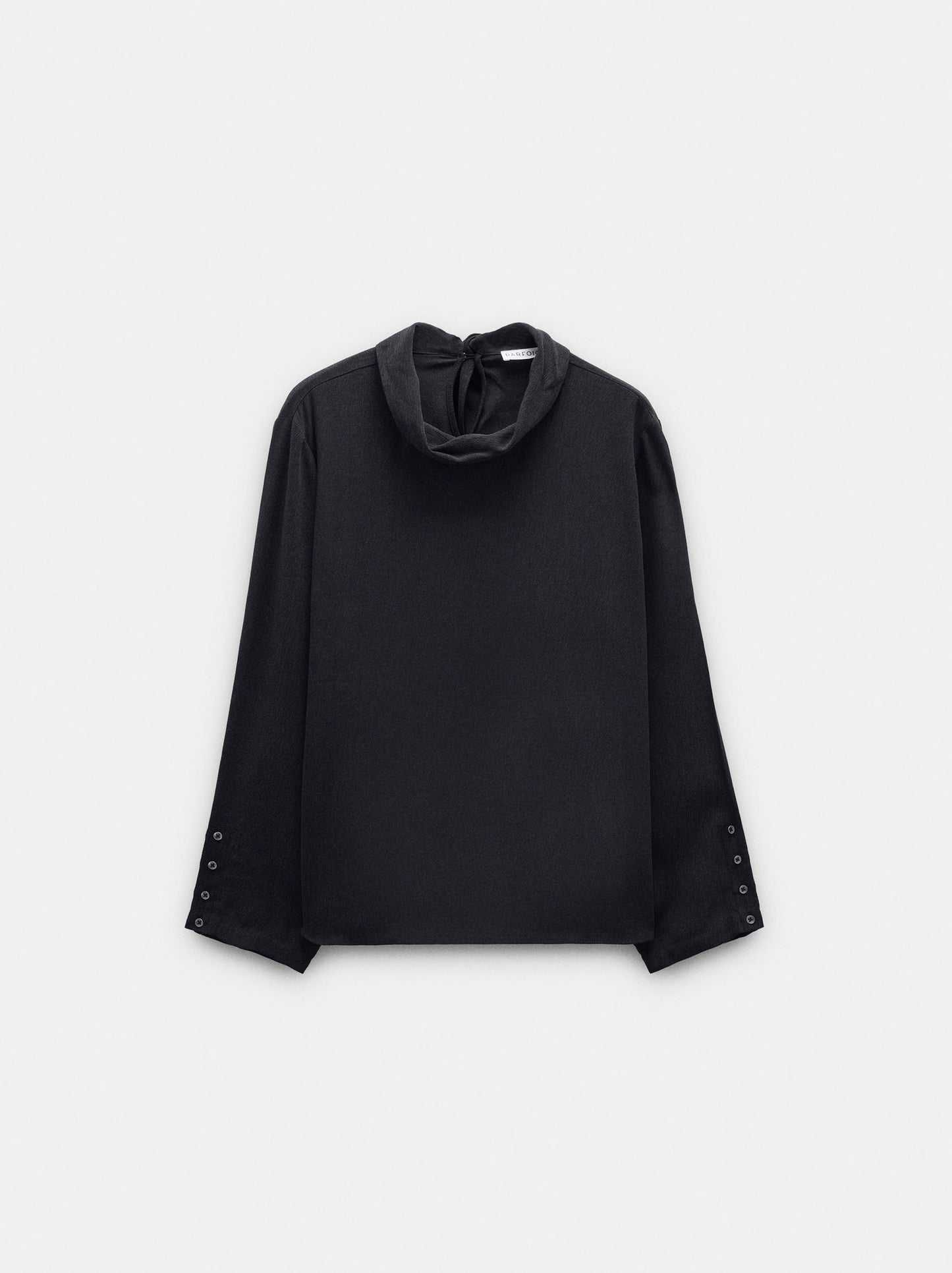Plain Blouse With High Neck