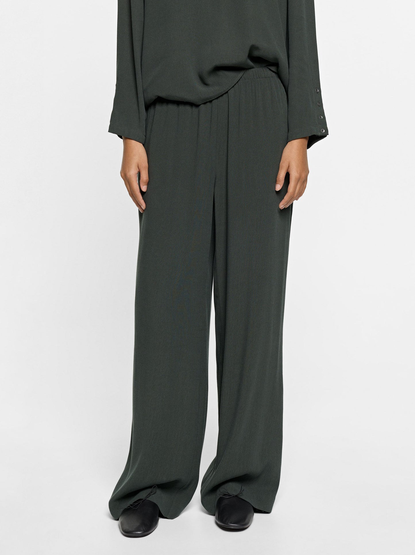 Plain Trousers With Elastic Waist