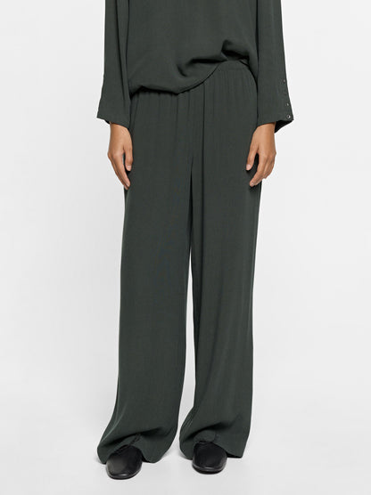 Plain Trousers With Elastic Waist