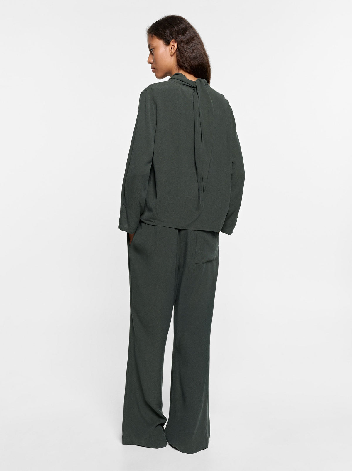 Plain Trousers With Elastic Waist