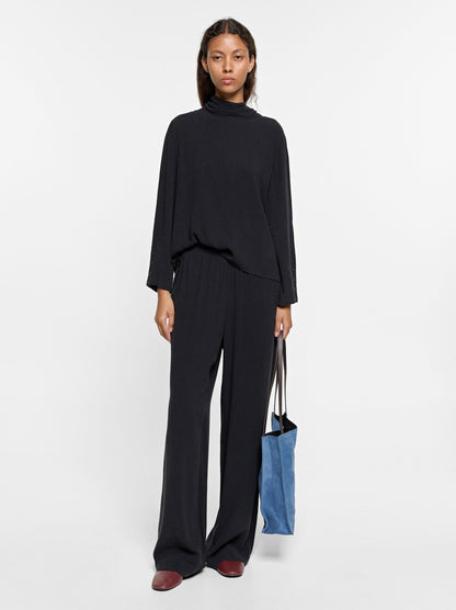 Plain Trousers With Elastic Waist