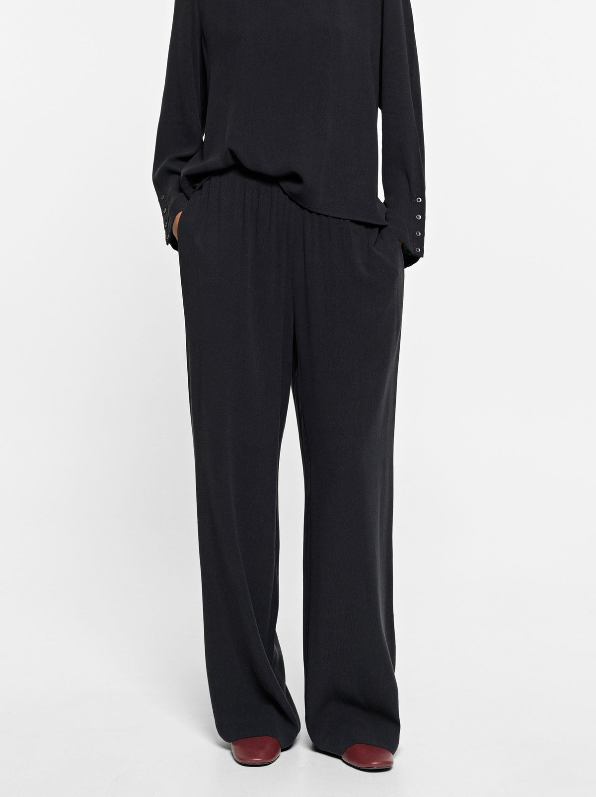 Plain Trousers With Elastic Waist