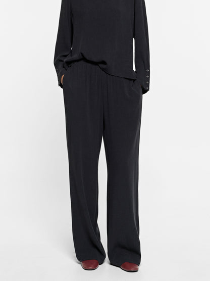 Plain Trousers With Elastic Waist