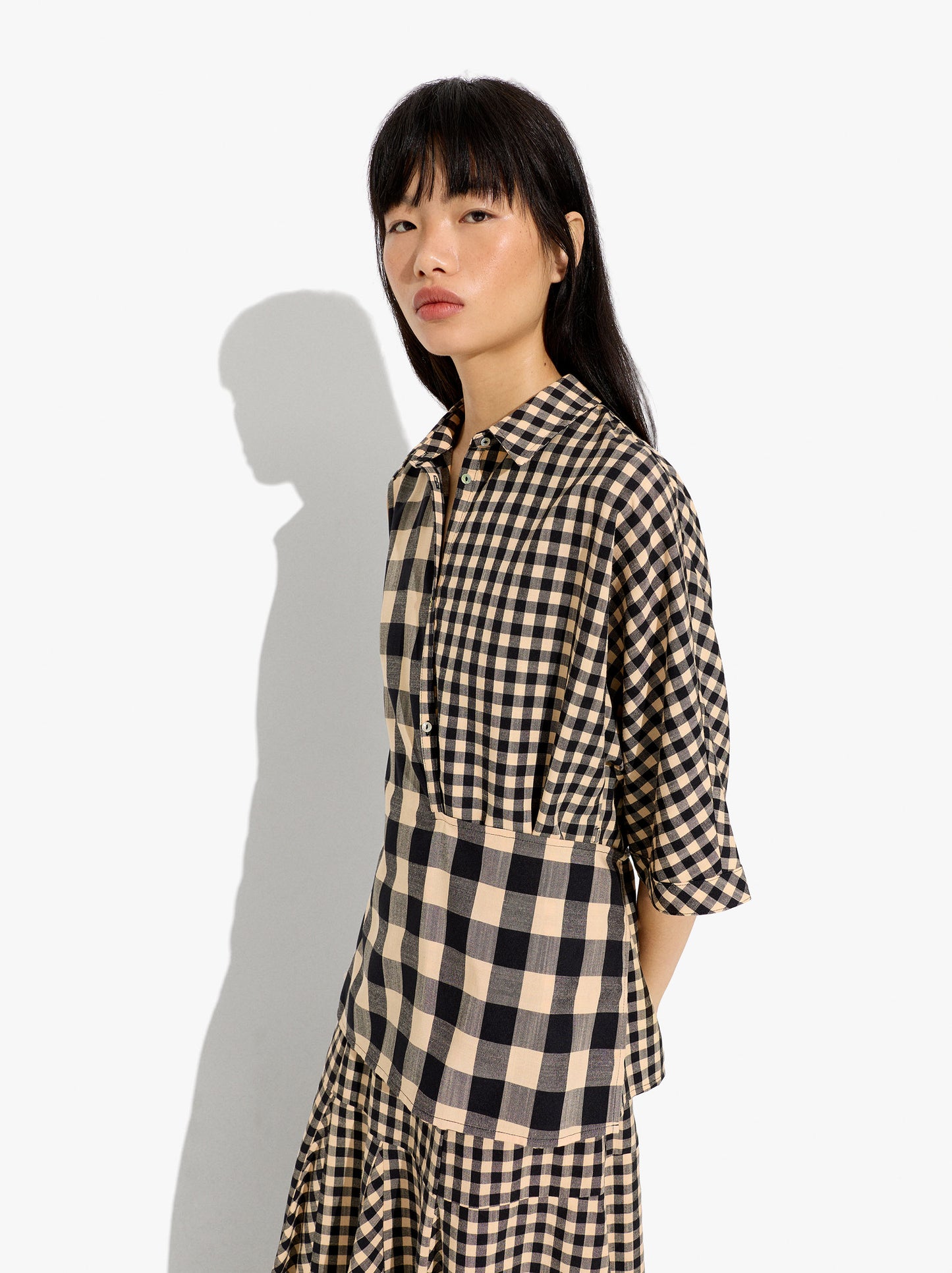 Contrast Shirt With Vichy Squares
